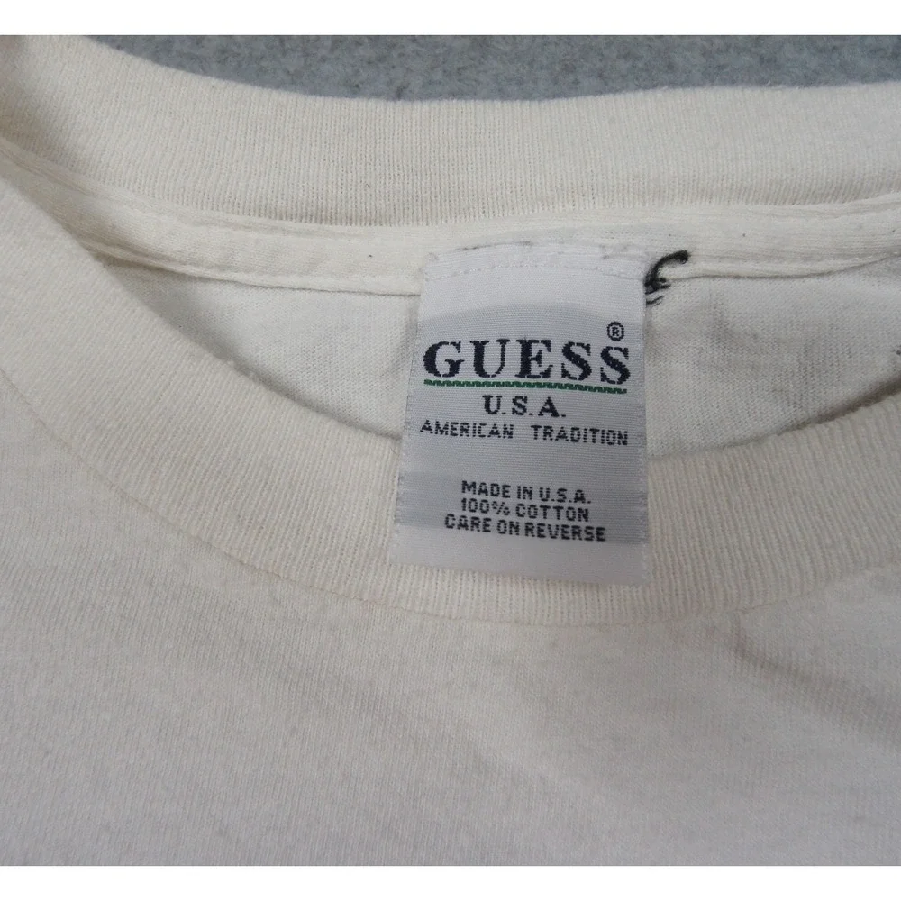 Vintage Guess Shirt Mens XLarge White 90s Graphic Tee Short Sleeve 1995 USA Made - Picture 6 of 10